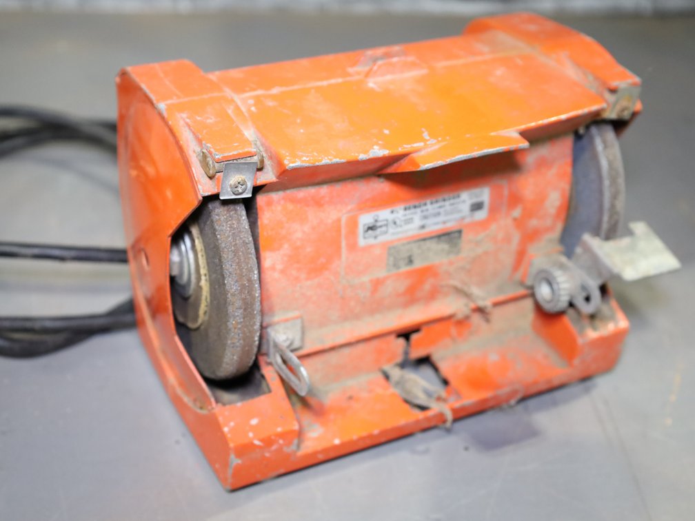 Vintage Manning Bowman sabre saw and 4.5" electric bench grinder, 
