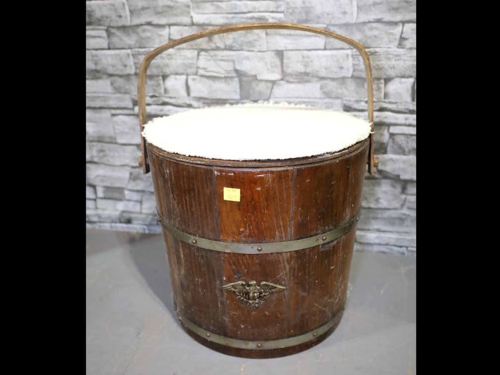 Vintage wooden handled ice bucket