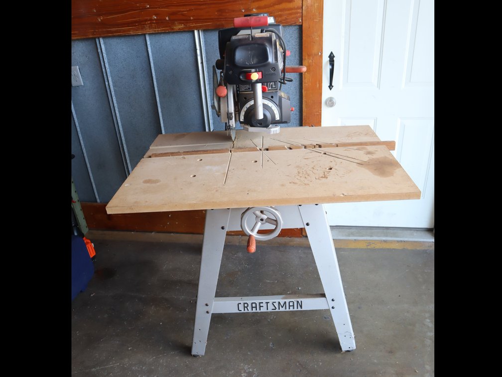 Craftsman laser trac 10" radial arm saw on stand