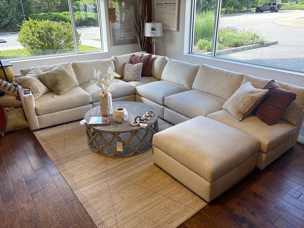 Rowe "Asher" Modular Upholstered 6-Pc Sectional + Ottoman