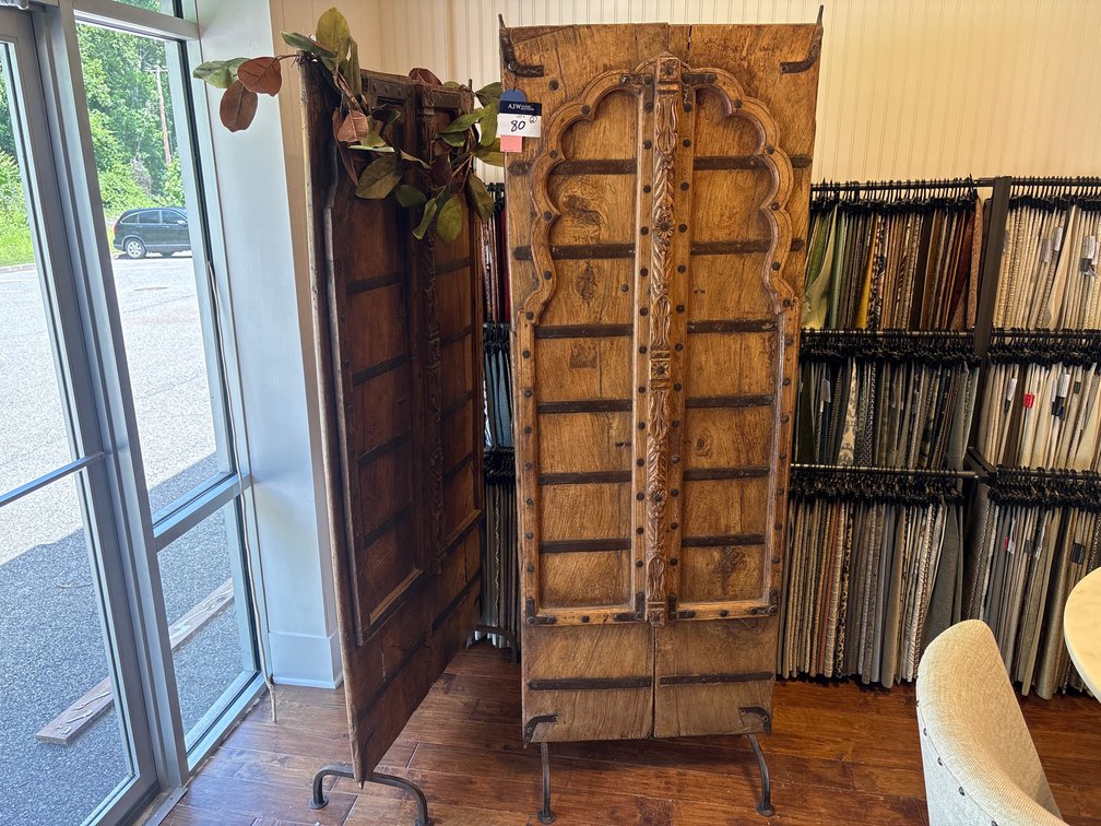 {Each} Antique Door on Solid Wrought Iron Base Divider