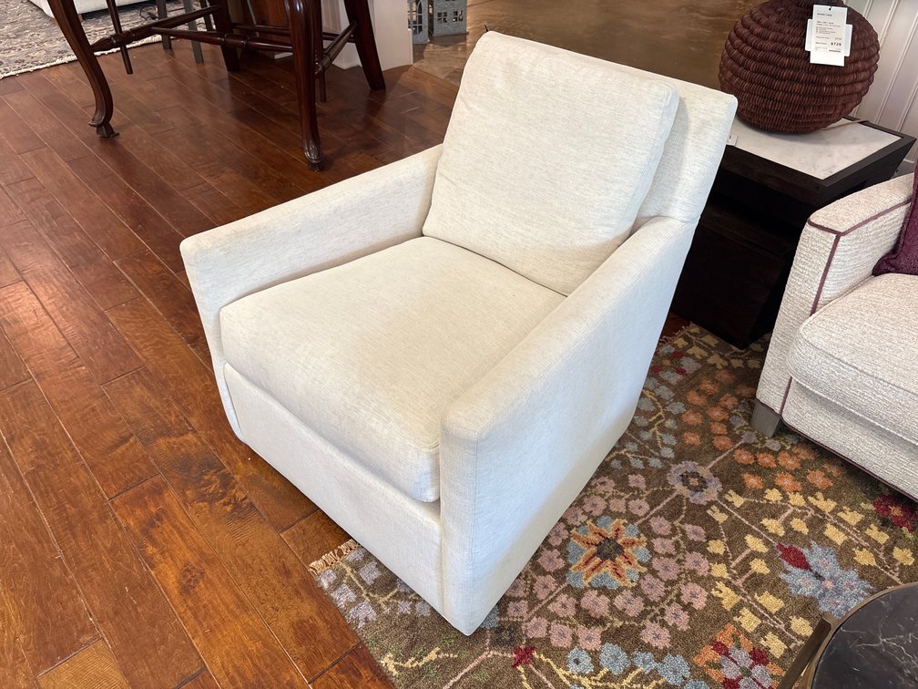 Lee “Sutton” Cloth Swivel Club Chair