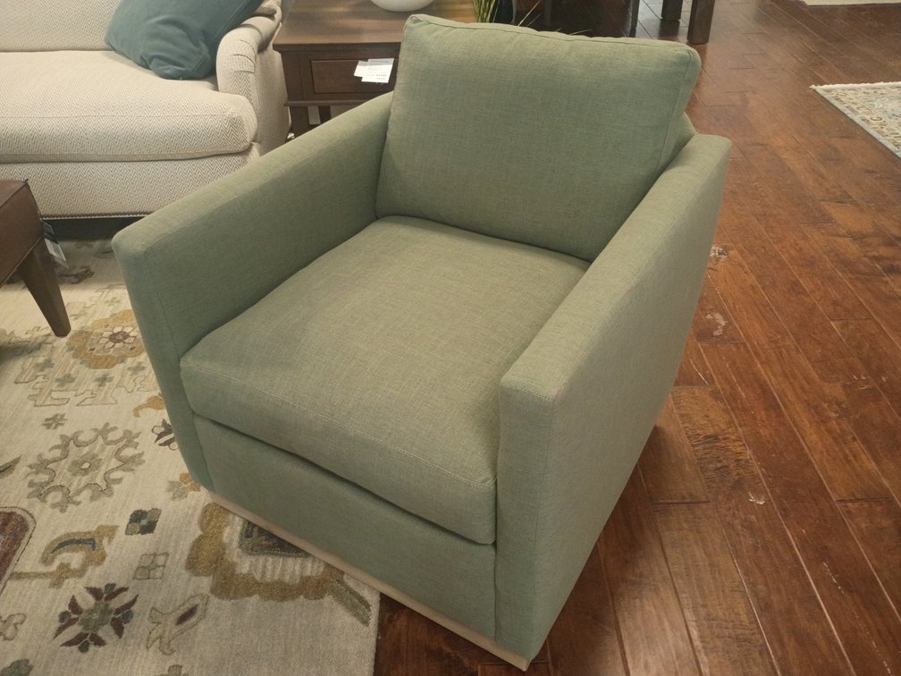 Rowe “Allie” Cloth Upholstered Swivel Club Chair