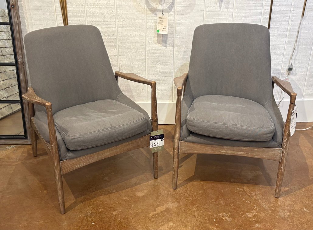 {Each} Gatehouse “Linden” Cloth Upholstered Accent Chair