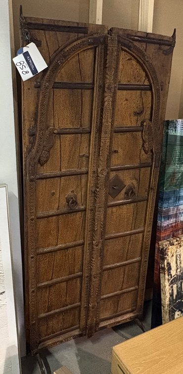 Antique Handmade Door on Iron Stand