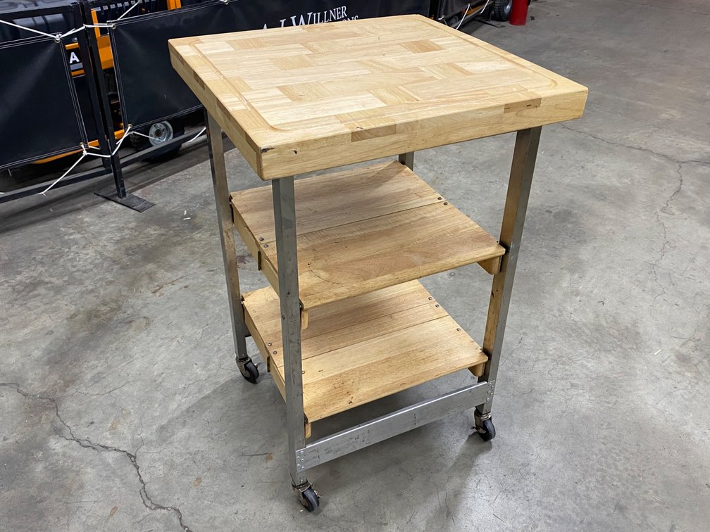 24"L x 23"W x 36"H Rolling Butcher Table