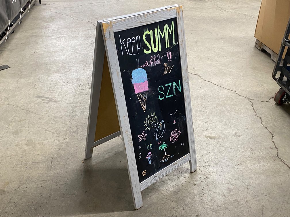 18.5" x 37" Double-Sided Wooden Chalkboard