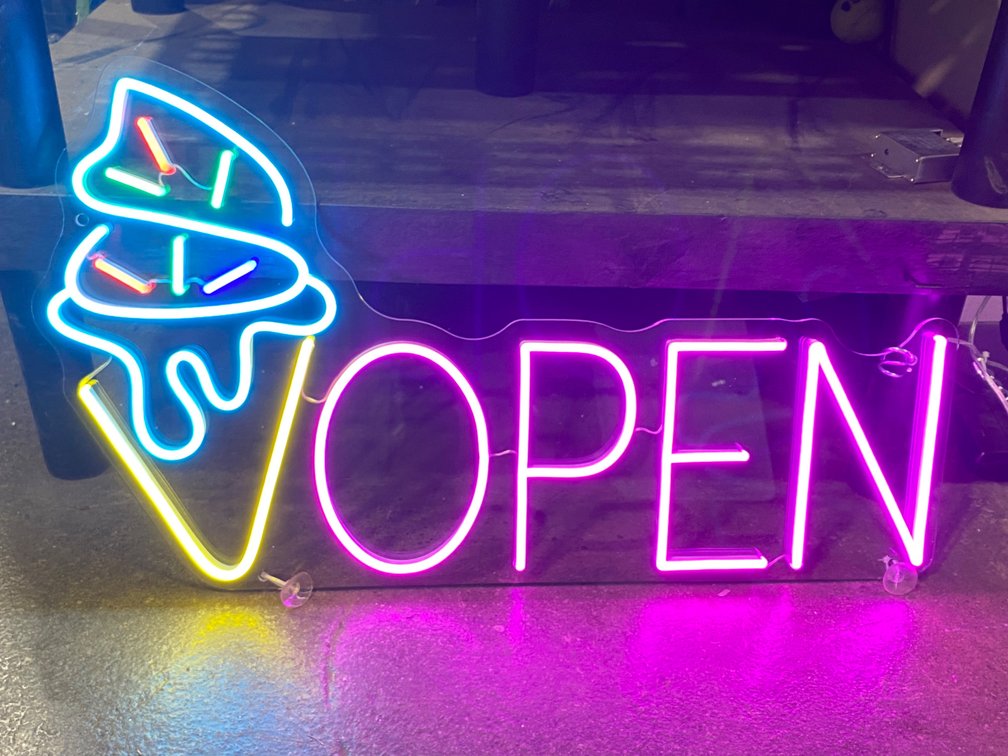 Hanging LED "Open" Sign