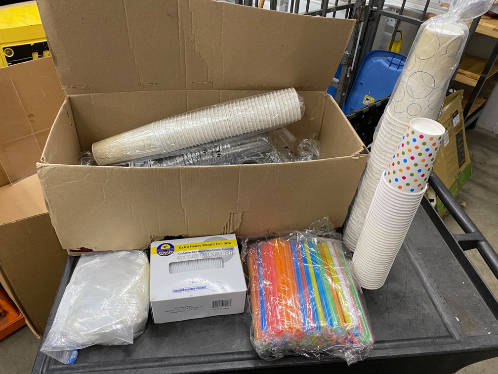 A Group of Ass't Paper & Plastic Restaurant Supplies