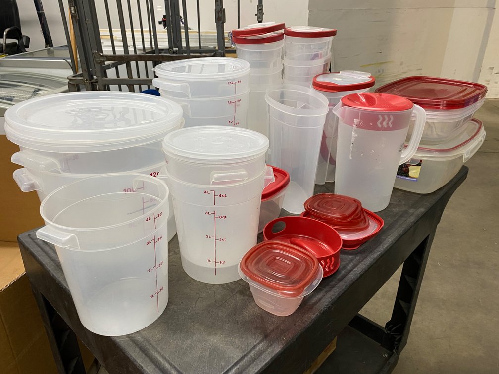 A Group of Ass't Cambro & Rubbermaid Containers