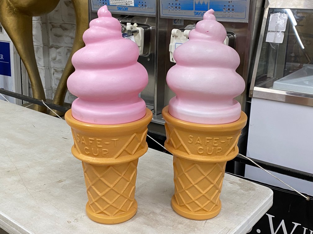 {each} Plastic Ice Cream Cone Decoration, 26"H