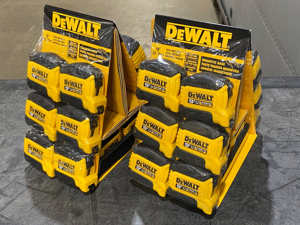 {each} DeWalt 9' Pocket Tape Measure Tower Display