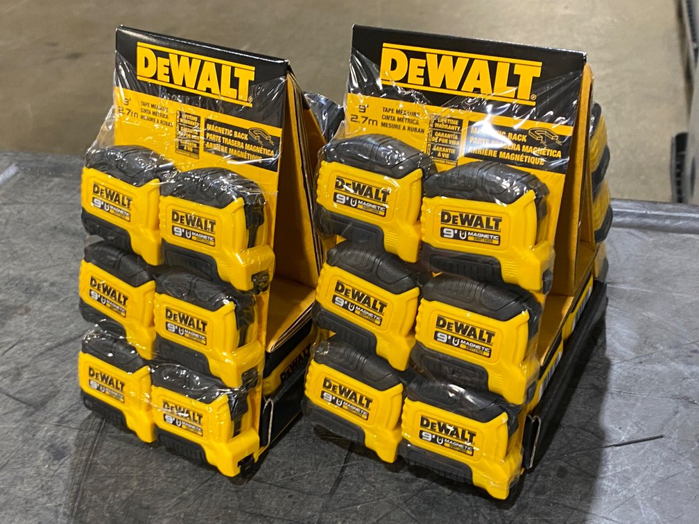 {each} DeWalt 9' Pocket Tape Measure Tower Display