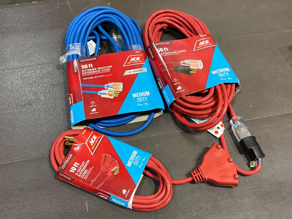A Group of ACE Outdoor Extension Cords