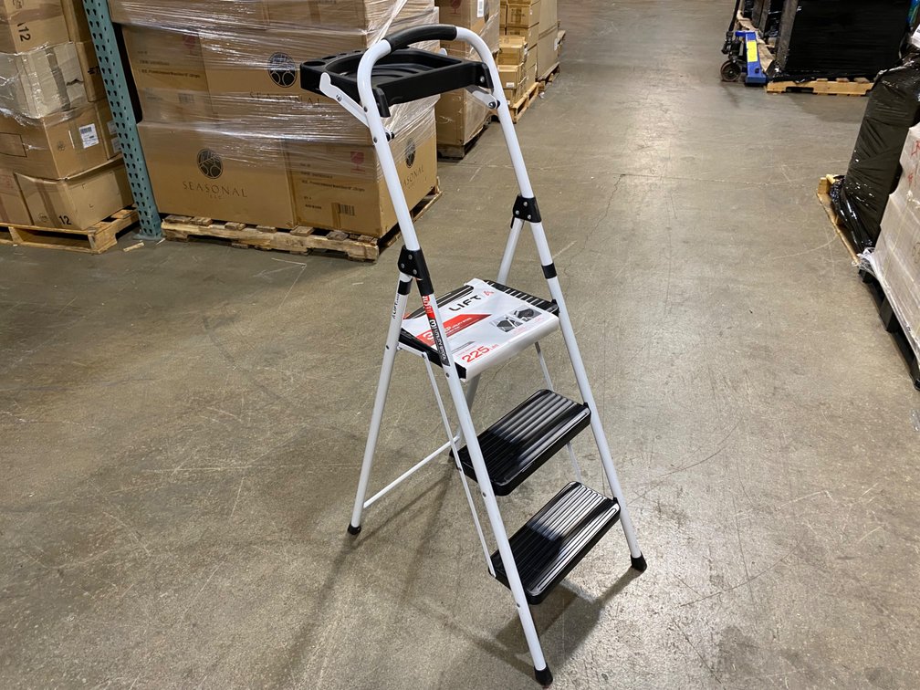 Lift Ladders 3-Step Steel Utility Step Stool w/ Project Tray