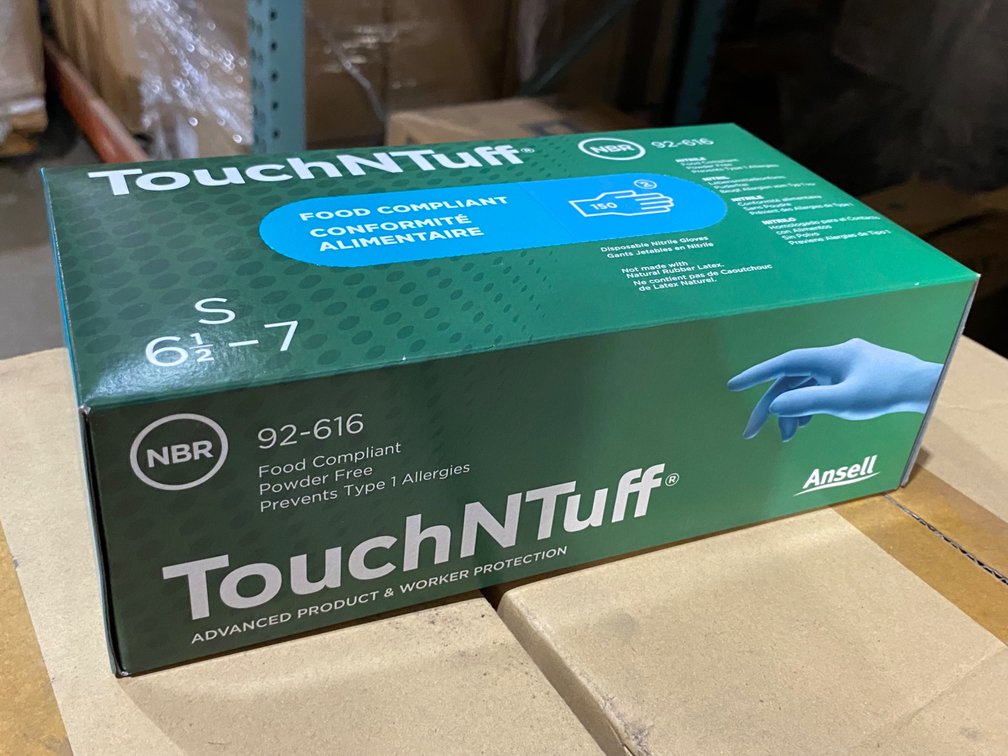 {pack} TouchNTuff Disposable Nitrile Gloves, Small