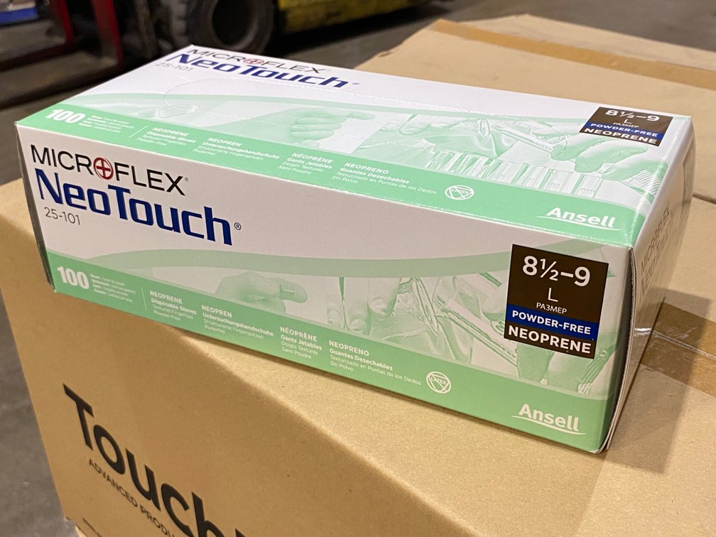 {pack} MicroFlex NeoTouch Disposable Neoprene Glove, Large