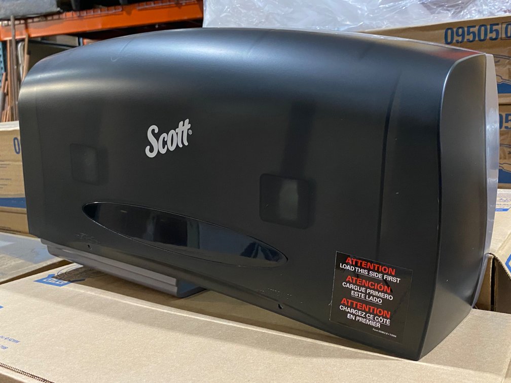{each} Scott Coreless JRT Twin Bath Tissue Dispenser, Smoke