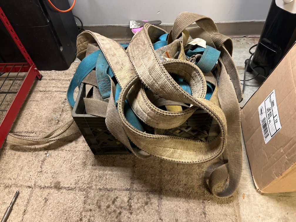 A Group of Ass't Nylon Slings and Ratchet Straps