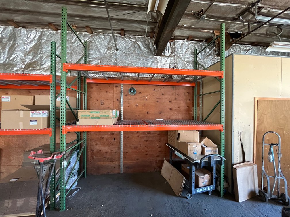 A Group of Teardrop Style Pallet Racking