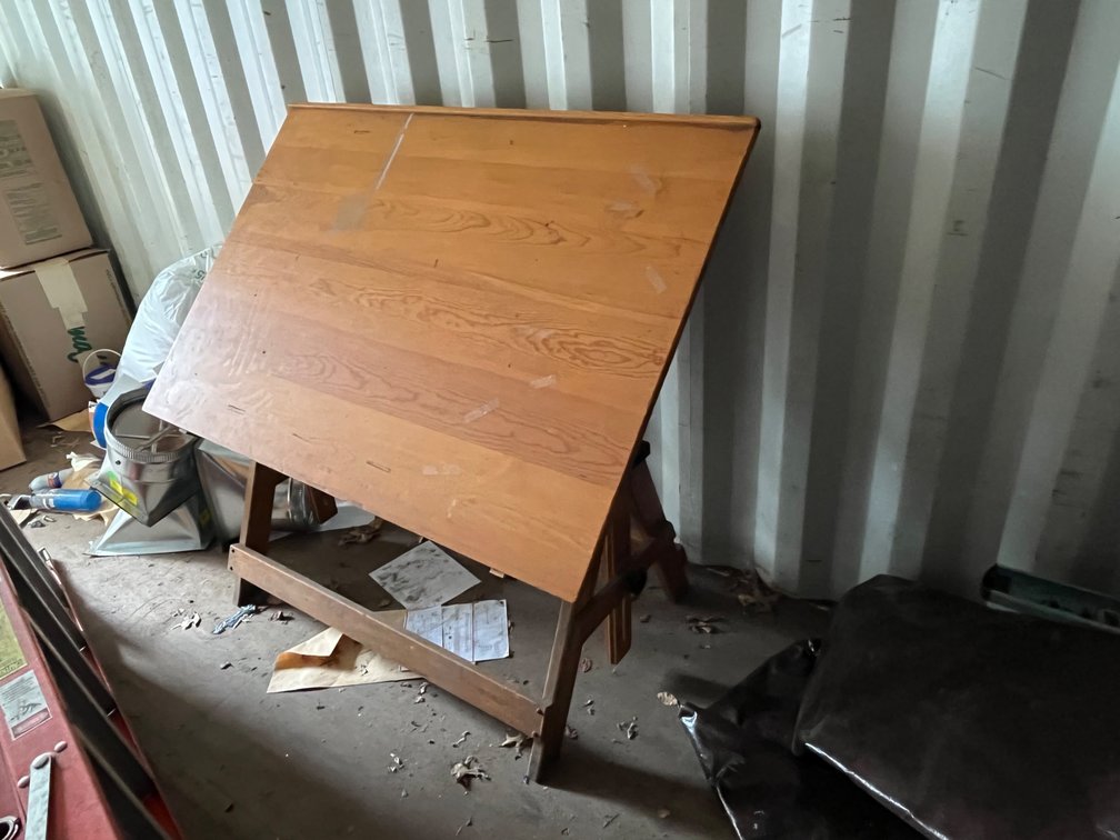 Vintage Wood Drafting Table