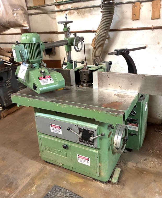 {each} Martin T23, Tilting Spindle Shaper with Steff 48 Power Feeder