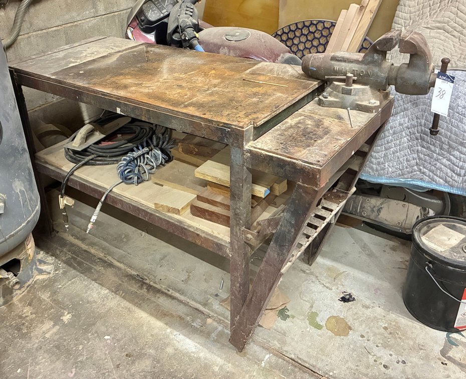 {each} Heavy Duty Steel Worktable with Wilton 4-1/2" Bullet Vise