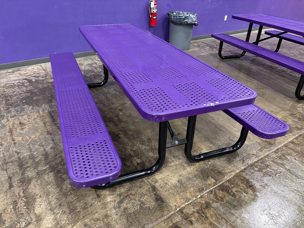 {each} 8ft Poly Coated Picnic Bench