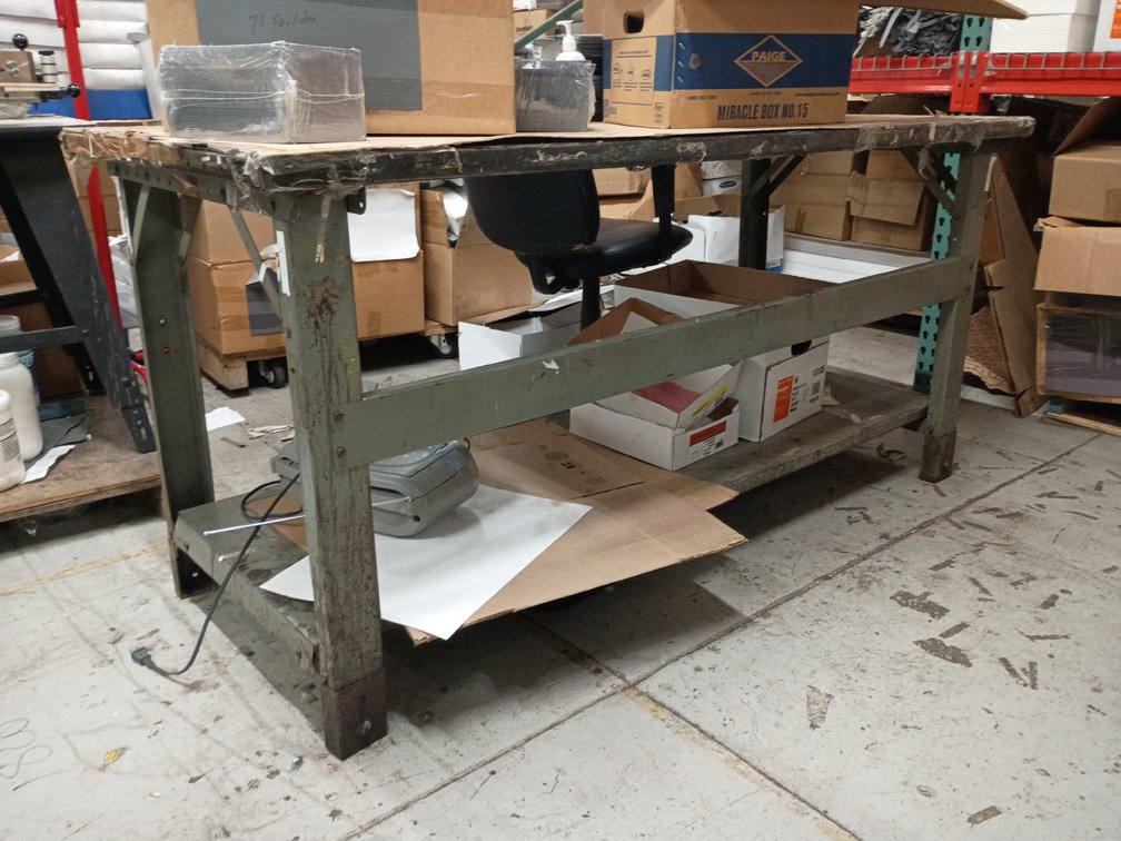 A Group of (4) Ass't 2-Tier Steel Work Benches