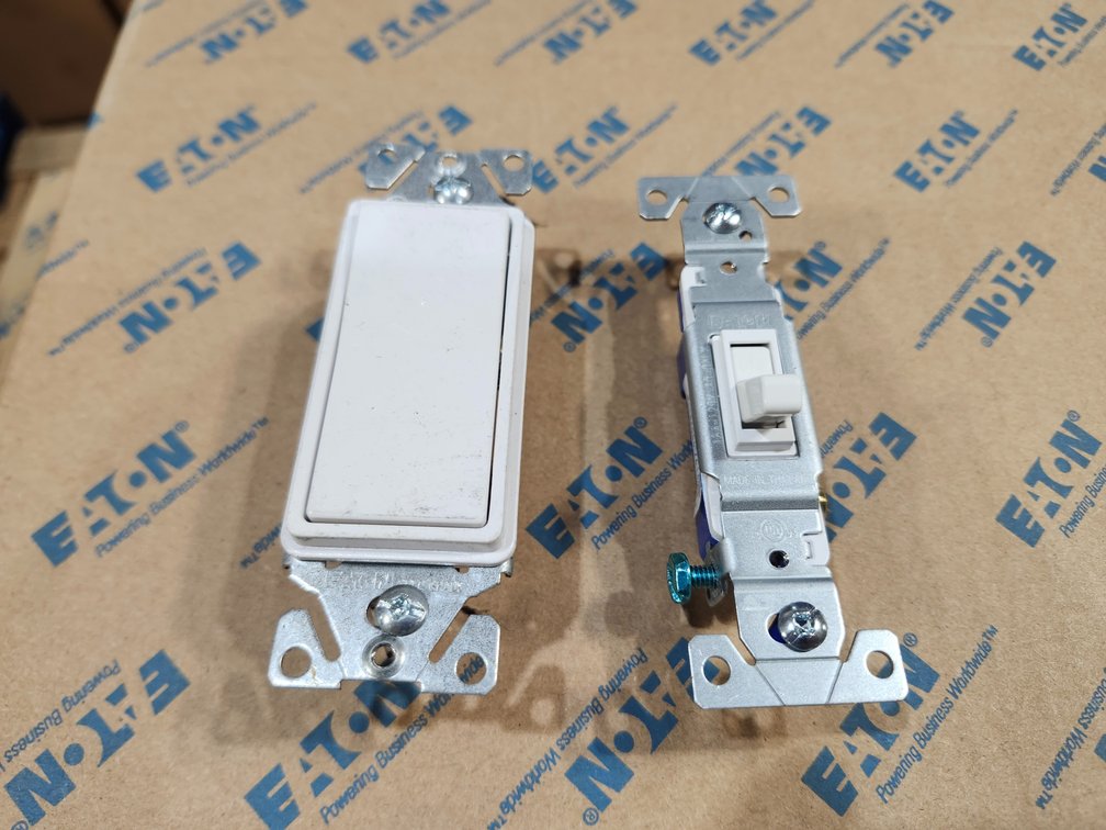 A Group of Eaton Single Pole Switches
