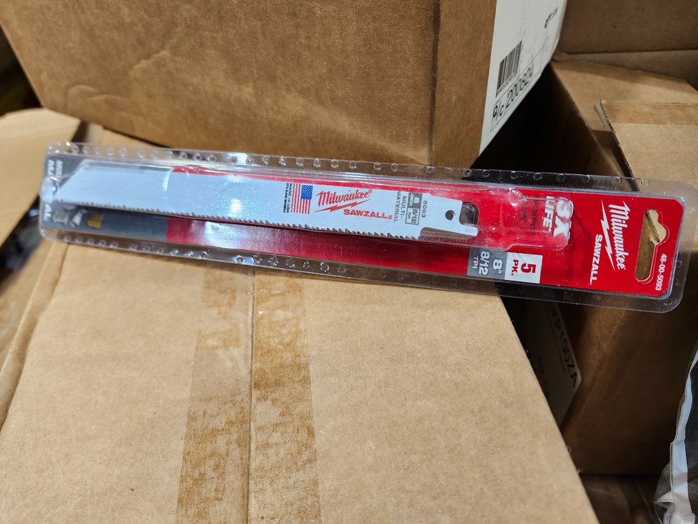 {each} Milwaukee Sawzall 8" Multi-Material Reciprocating Saw Blade, 8/12 TPI (5-Pack)