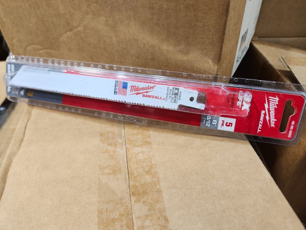 {each} Milwaukee Sawzall 8" Multi-Material Reciprocating Saw Blade, 8/12 TPI (5-Pack)