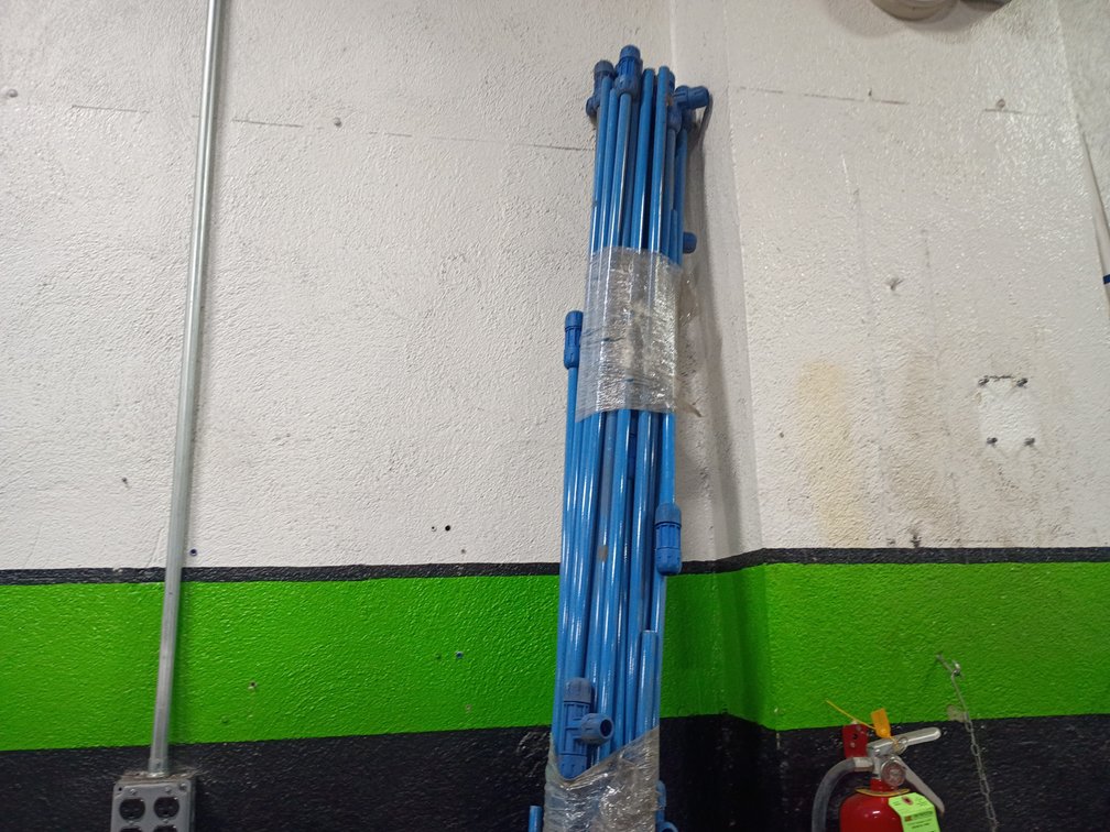 A Group of 3/4" Blue Aluminum Pipe and Fittings
