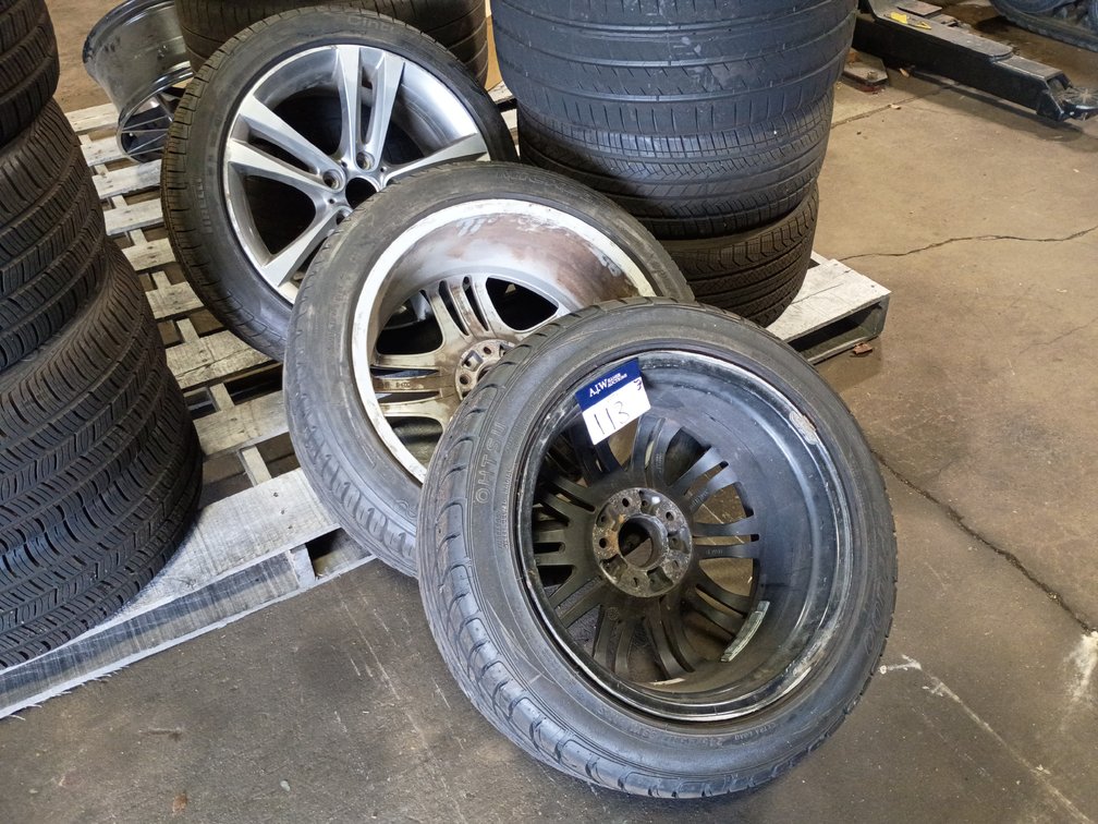 A Group of (3) Ass't Take-Off Rims with Tires