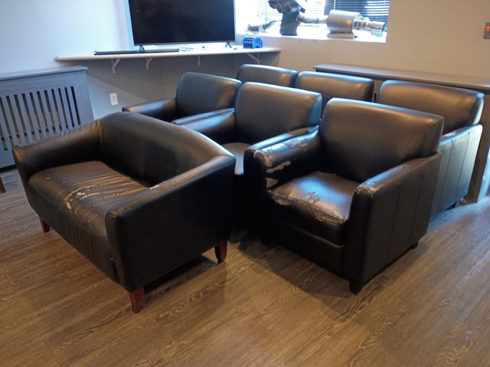 {each} Ass't Faux Leather Upholstered Lounge Seating