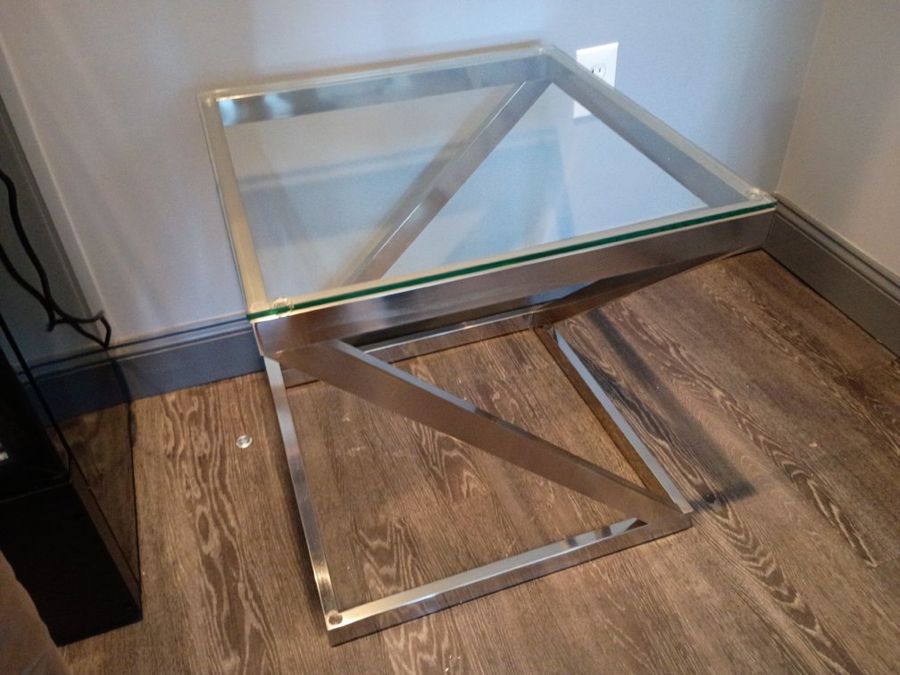Glass Top Metal Coffee Table