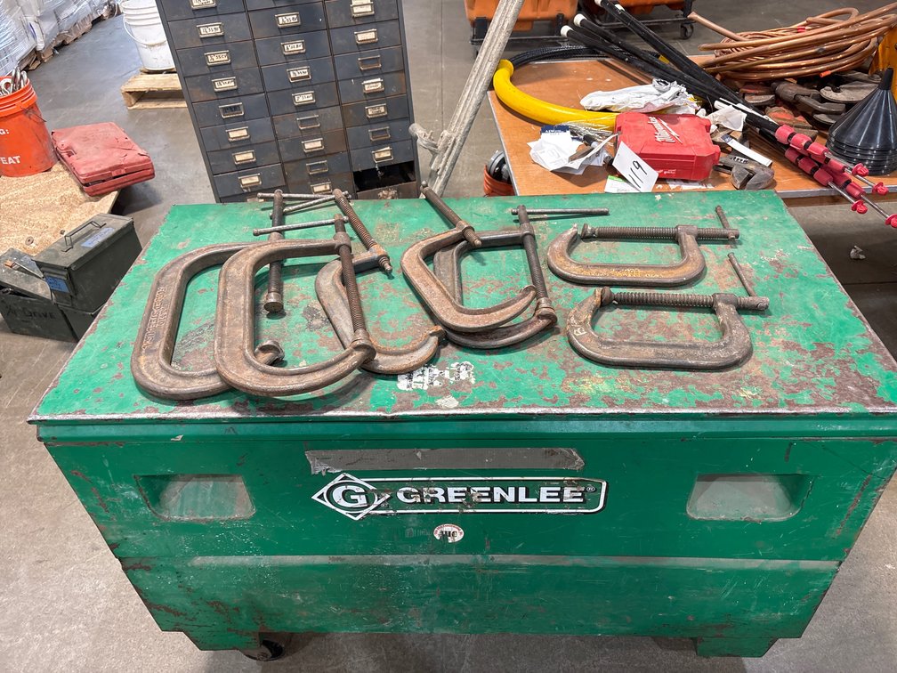 A Group of Ass't Size Steel C-Clamps