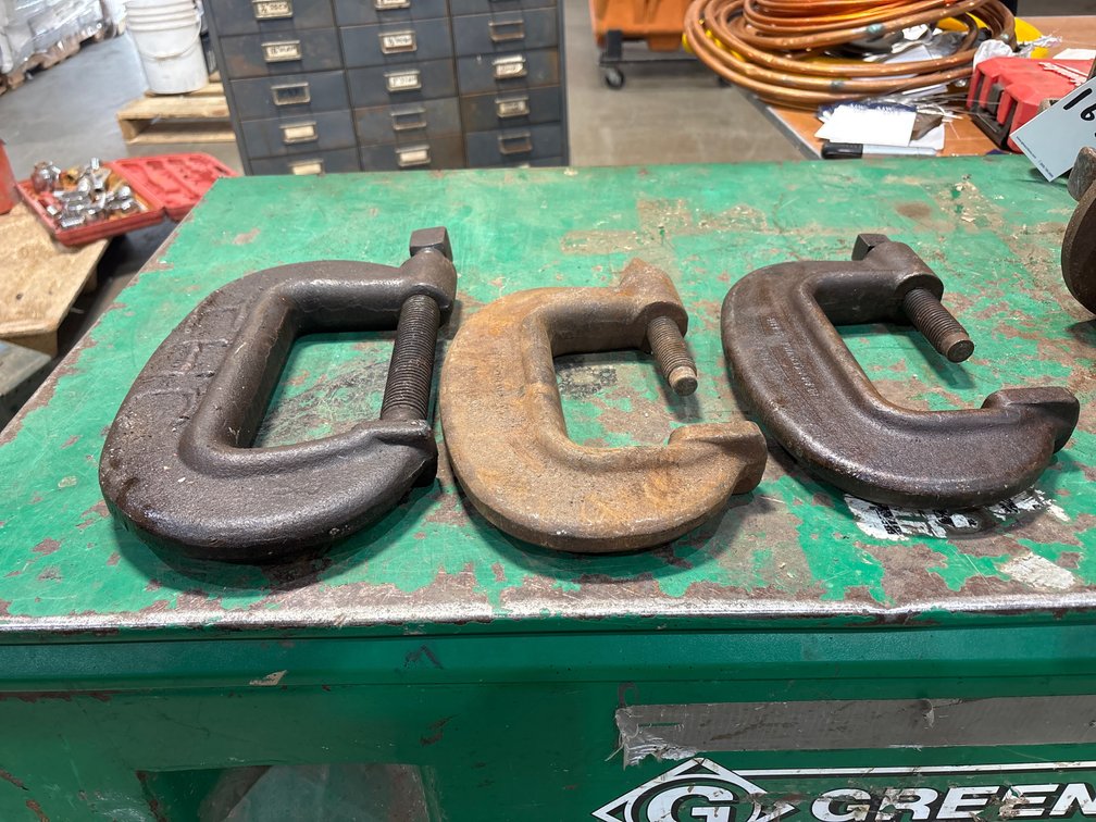 A Group of Ass't Size Heavy-Duty C-Clamps