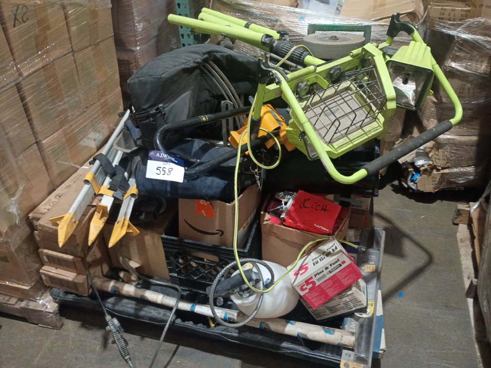 A Group of Ass't Worklights, Hardware, Etc.