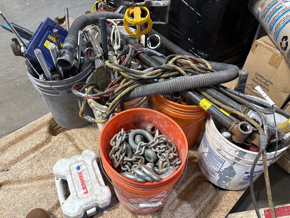 A Group of Hand Tools and Chain
