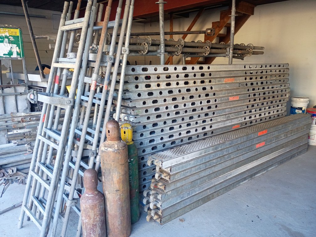 A Group of Modular Ringlock Scaffolding Components