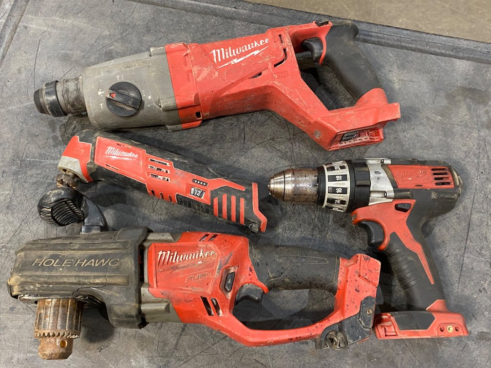 A Group of Ass't Cordless Milwaukee Tools