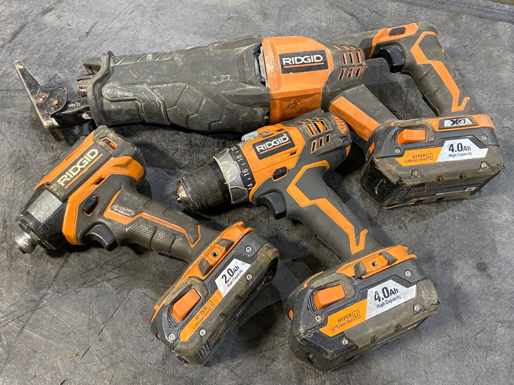 A Group of Ass't Cordless RIDGID Power Tools