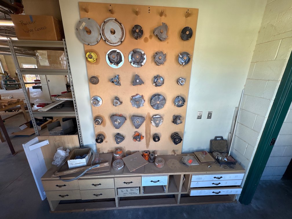 A Large Group of Ass't Shaping Cutter Heads and Knives