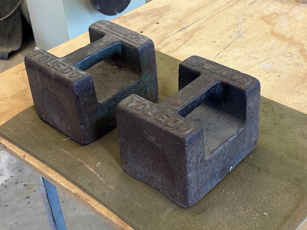 {each} Toledo Vintage Cast Iron 50lb Scale Weight