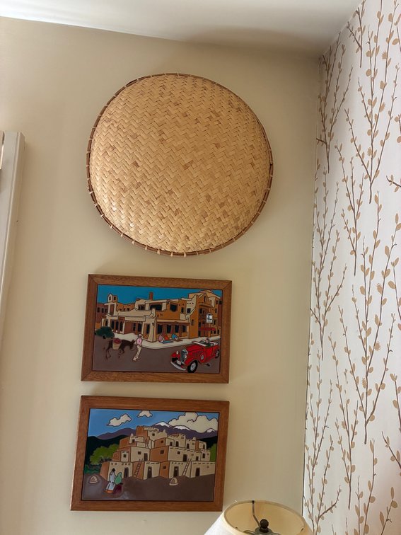 Hand Woven Basket, Framed Picture Tiles