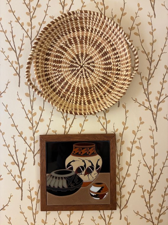 Hand Woven Basket, Framed Picture Tile