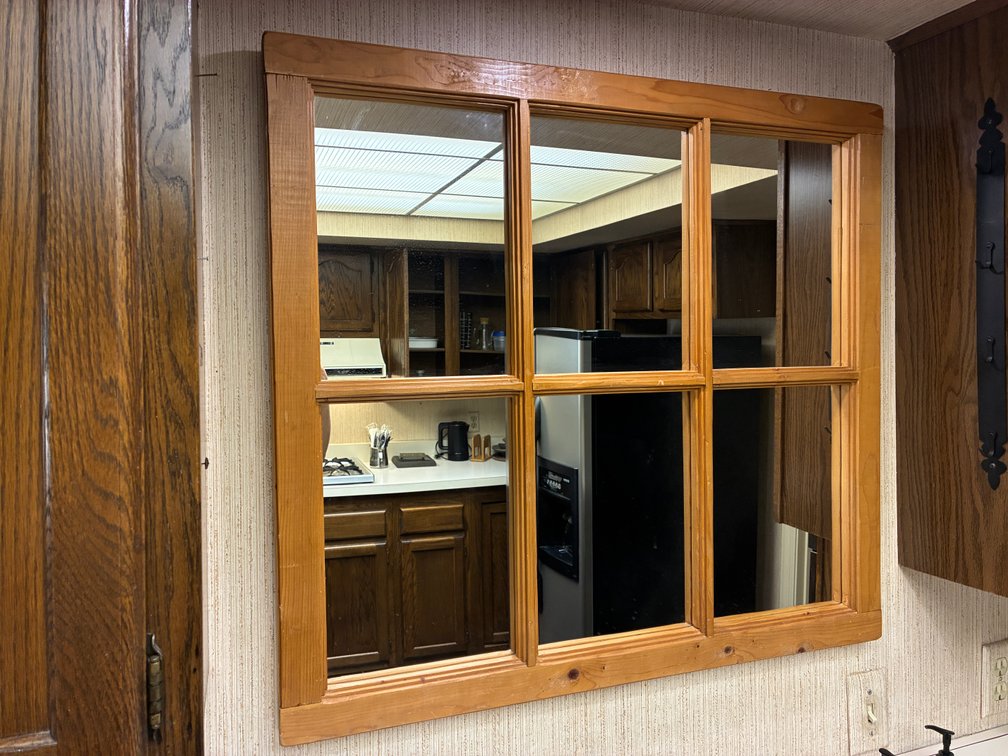 Wood Framed Window Mirror