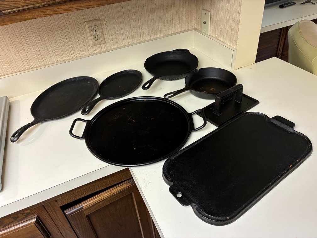 Cast Iron Griddles, Skillets, Pans, Grill Press