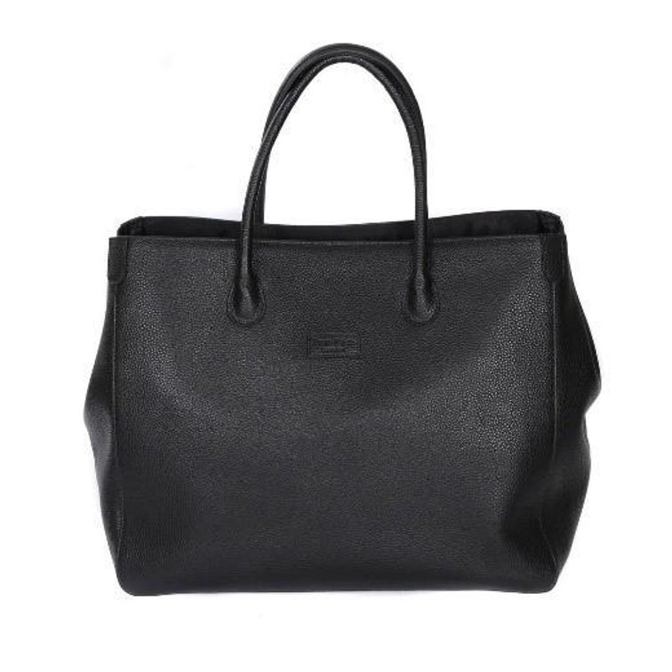 Pom Pom London Black Leather Tote, 3 additional straps •Value: $200